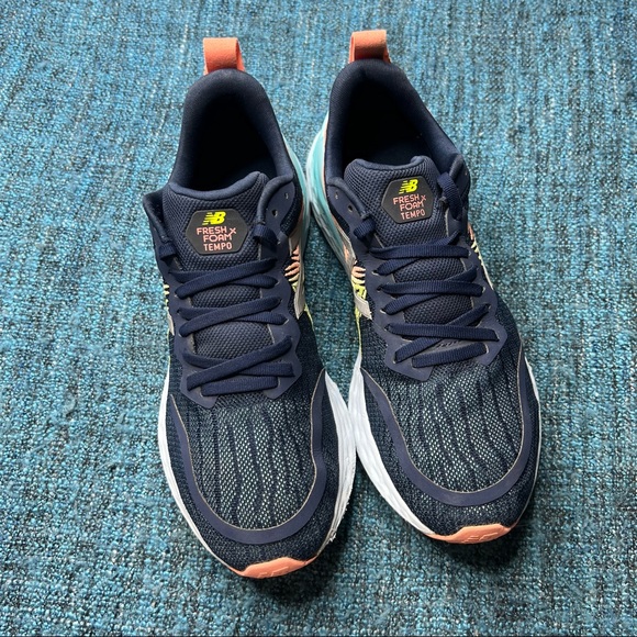 New Balance Fresh Foam Tempo Sneakers in Indigo Pink Lemon - Picture 2 of 10